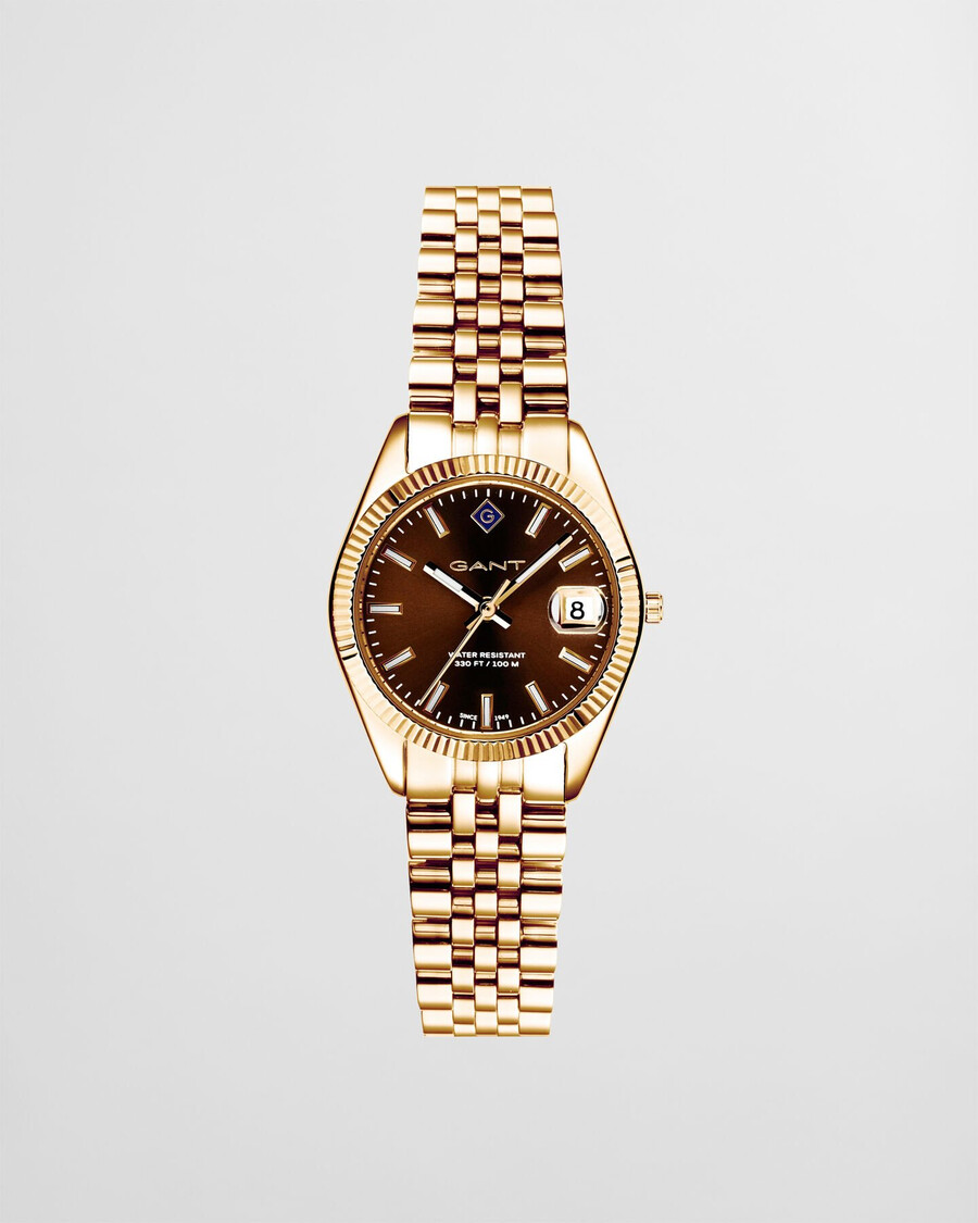sussex mini horloge - geroosterde walnoot