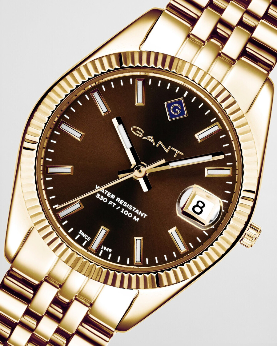 sussex mini horloge - geroosterde walnoot
