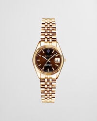 sussex mini horloge - geroosterde walnoot