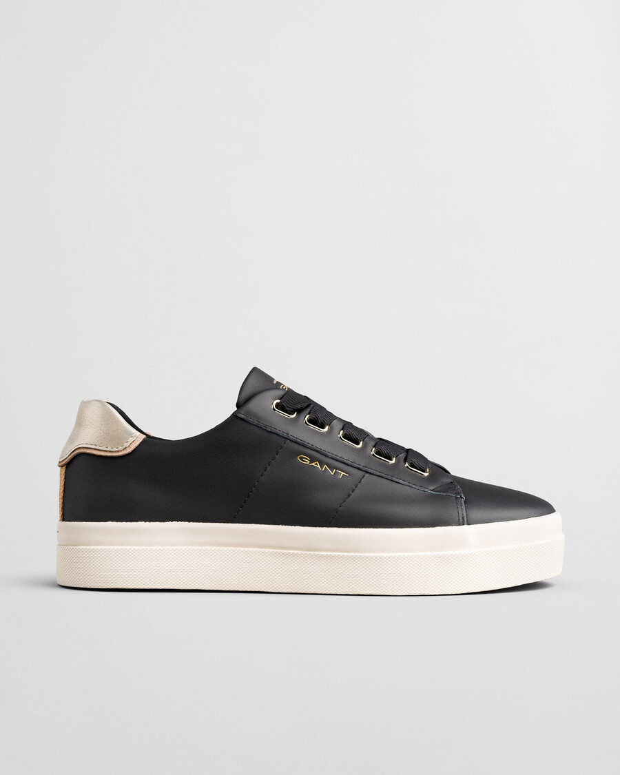 avona leren sneakers - ebbenzwart