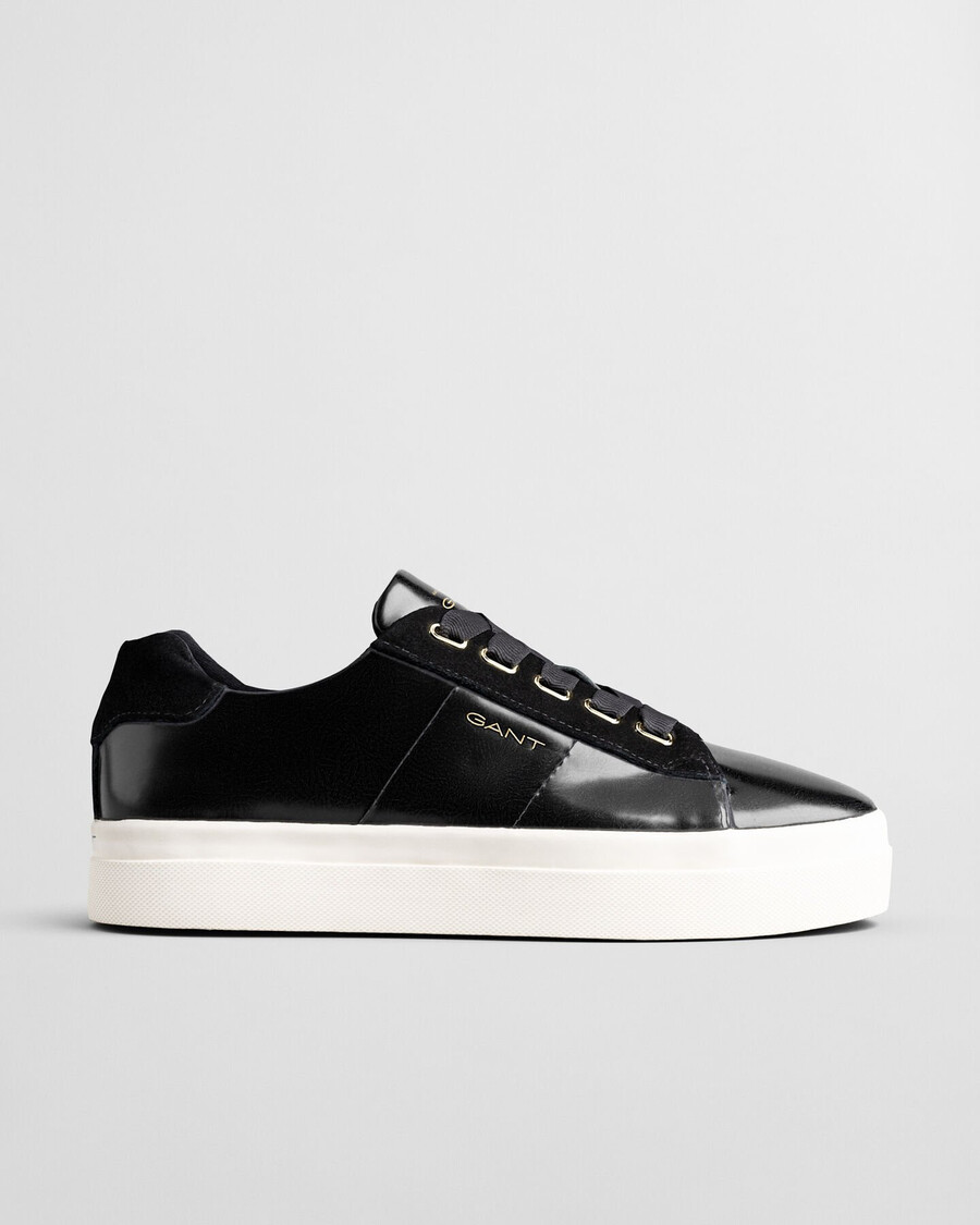 avona naplack leren sneakers - ebbenzwart