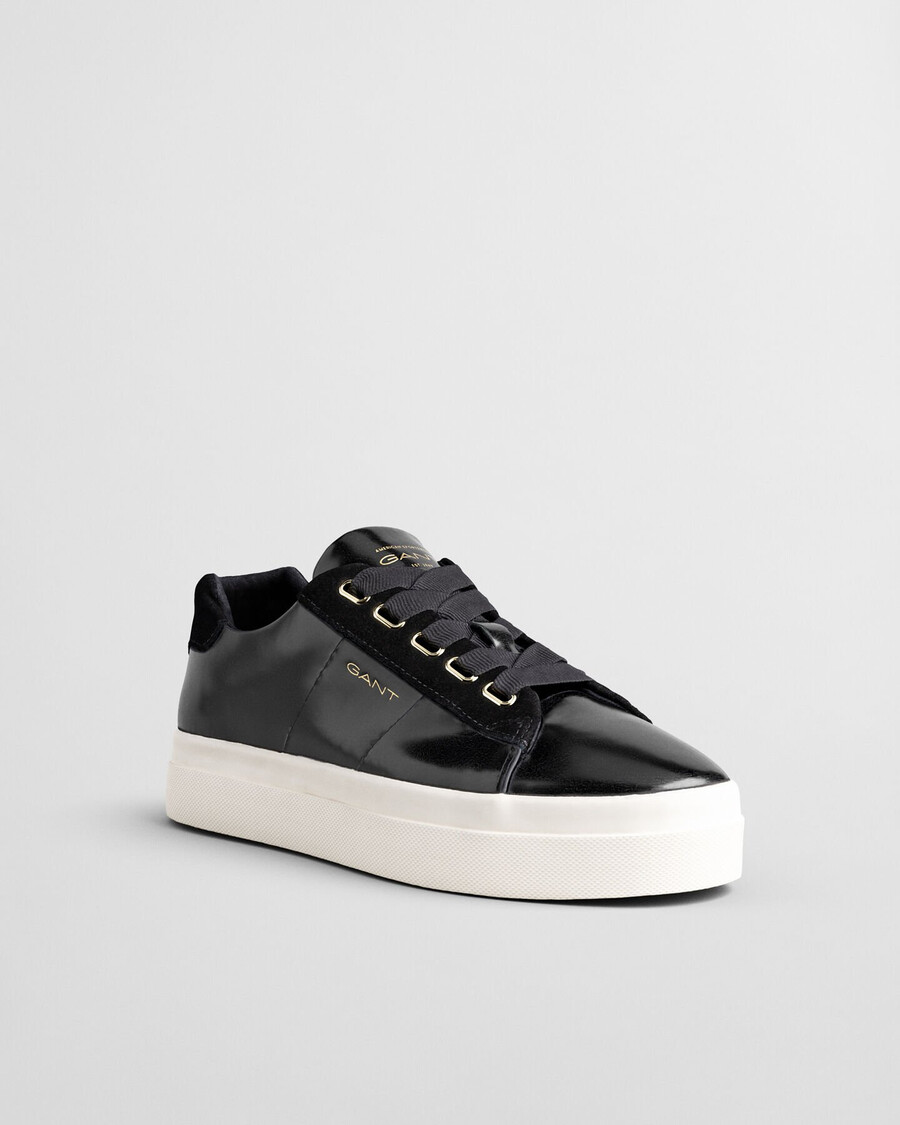 avona naplack leren sneakers - ebbenzwart