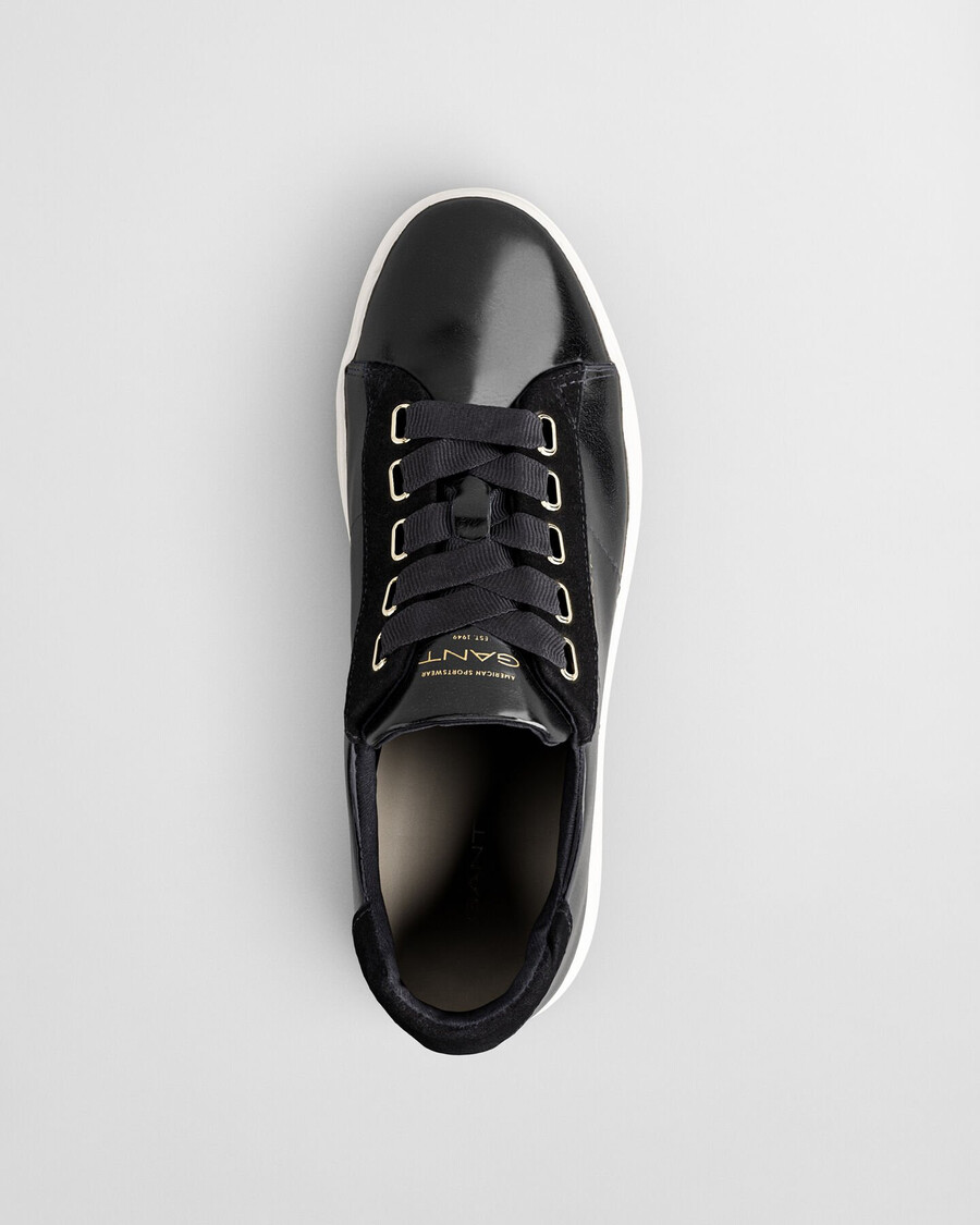 avona naplack leren sneakers - ebbenzwart