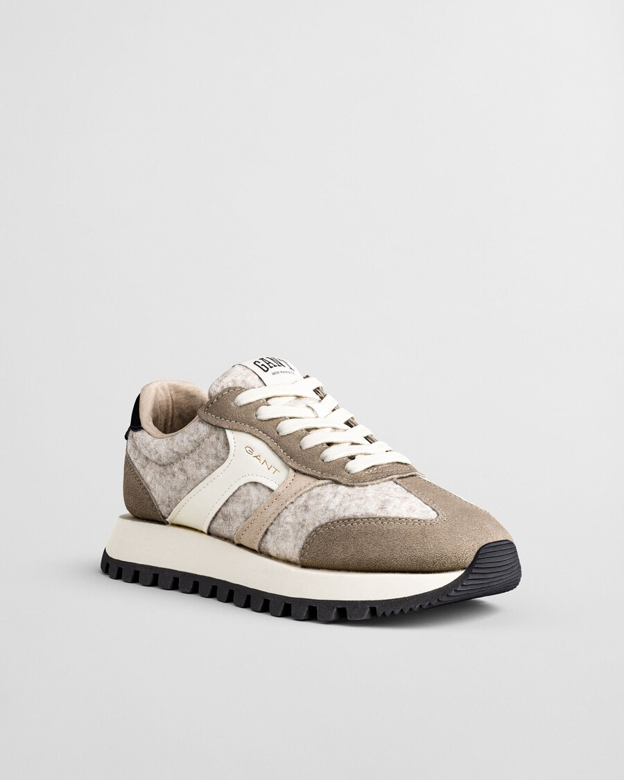 caffay suède wollen sneakers - licht taupe