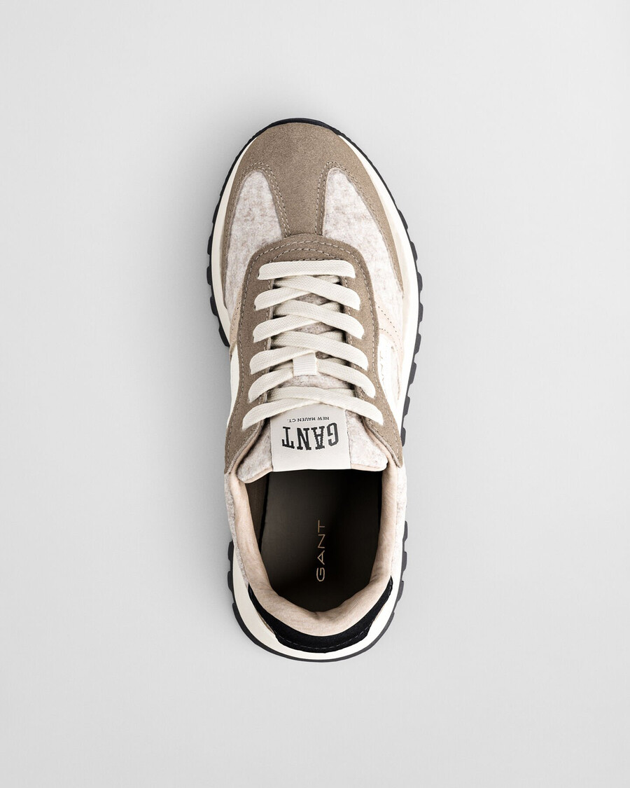 caffay suède wollen sneakers - licht taupe