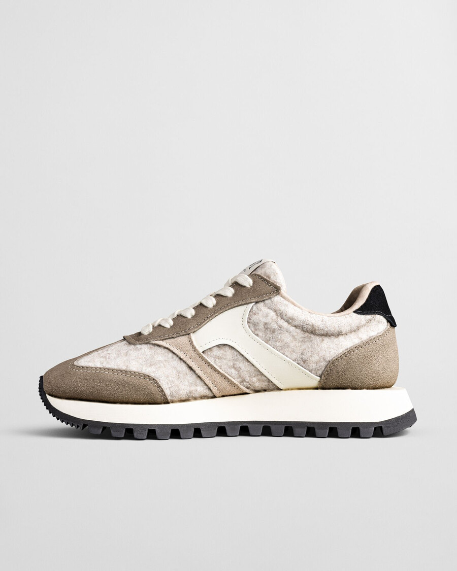 caffay suède wollen sneakers - licht taupe