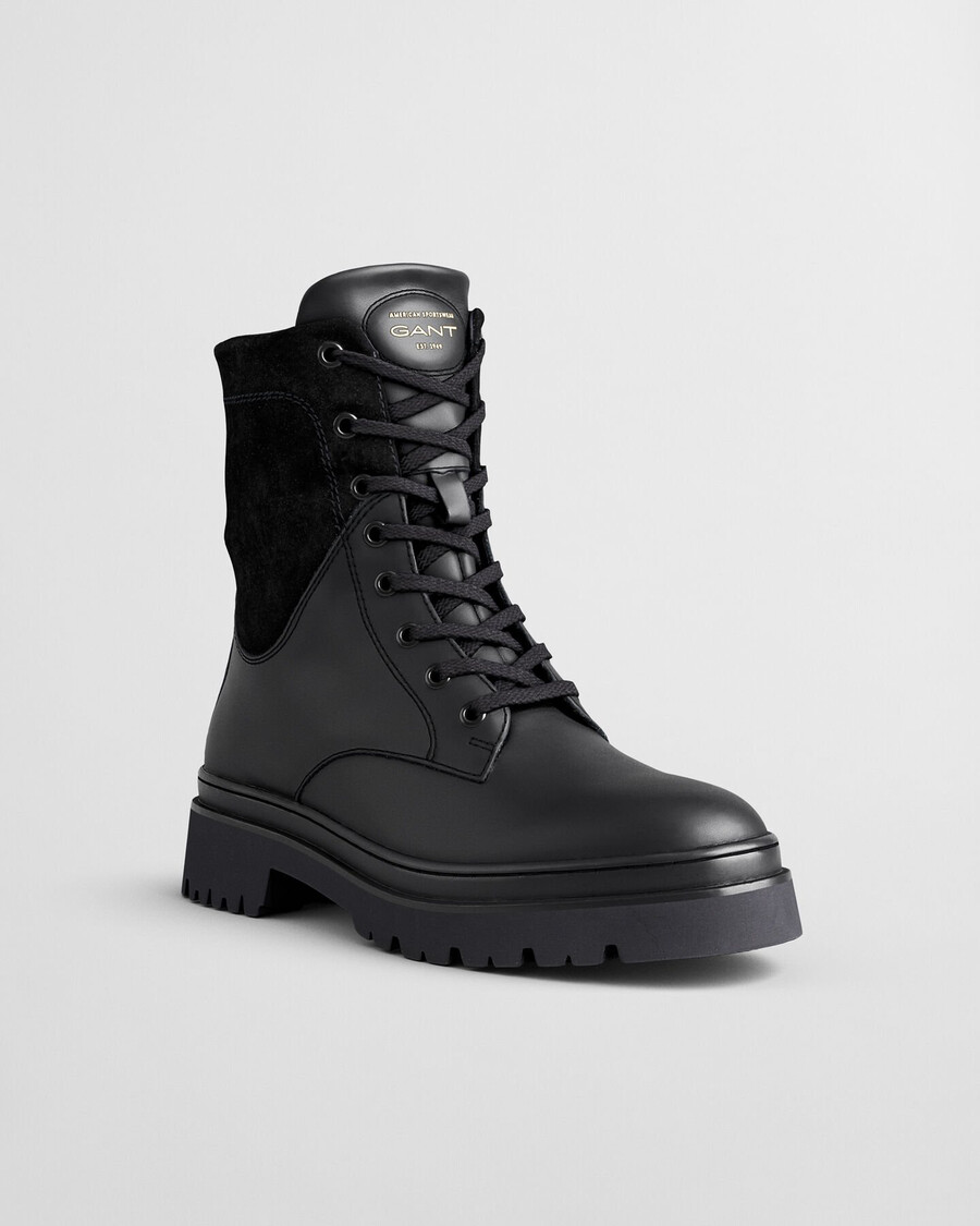 aligrey leren veterschoenen - zwart