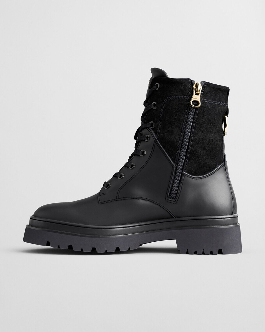 aligrey leren veterschoenen - zwart