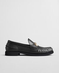 gracelyn leren loafers - zwart